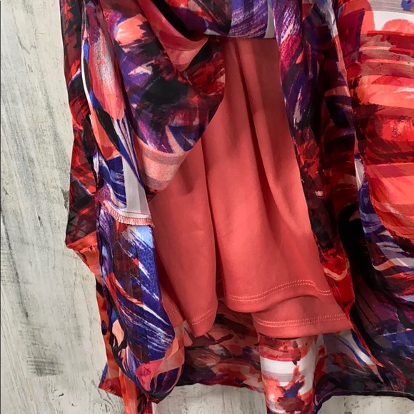 Luxe Carmen Marc Valvo Red Floral A-Line Sun Dress - Picture 9 of 12